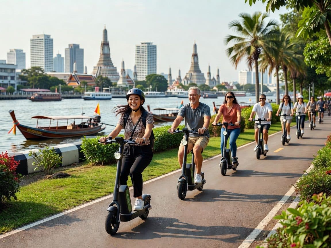 Bangkok : City Highlights E-Scooter & Bike Tour