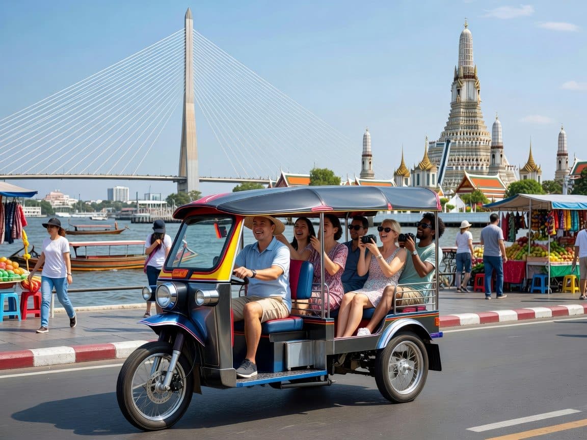 Rent private e-tuk tuk with driver in Bangkok