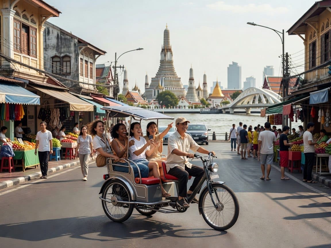 Half-day Eco Tuk-Tuk Tour in Bangkok Old Town & Local Market