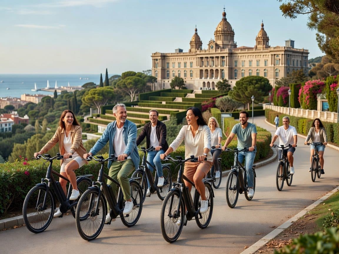 Barcelona: electric bicycle tour to the National Palace in Montjuic