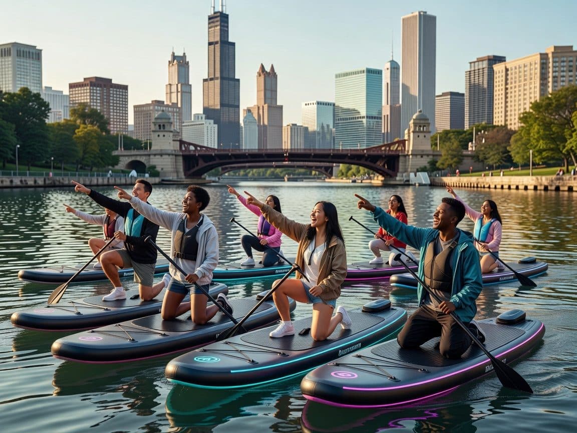 Neon Paddle: Motorized Glowing Paddleboard Tours Chicago