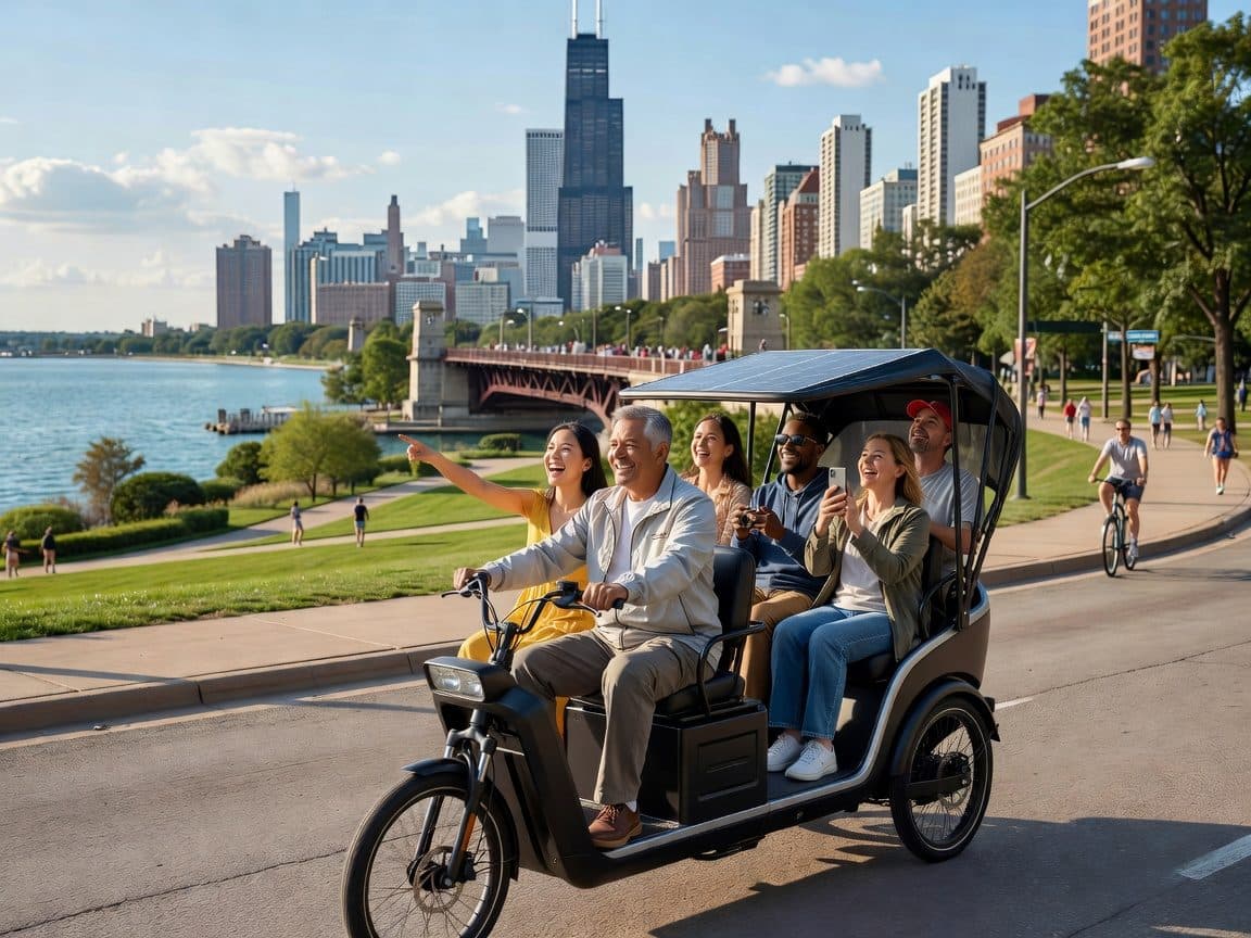 Chicago: Pedicab Tour with Music and Sights 1h (8miles) tour