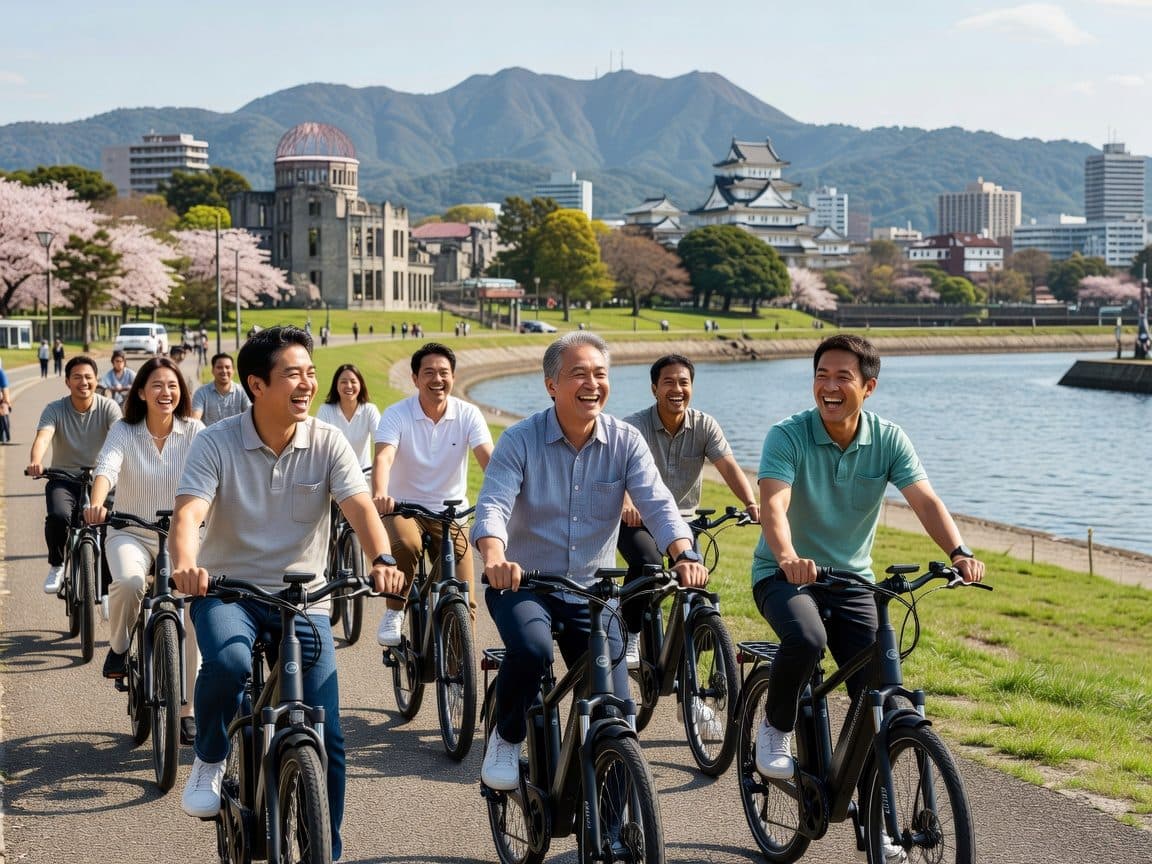 Hiroshima: Peace Park, Castle, and Mitaki Temple E-Bike Tour