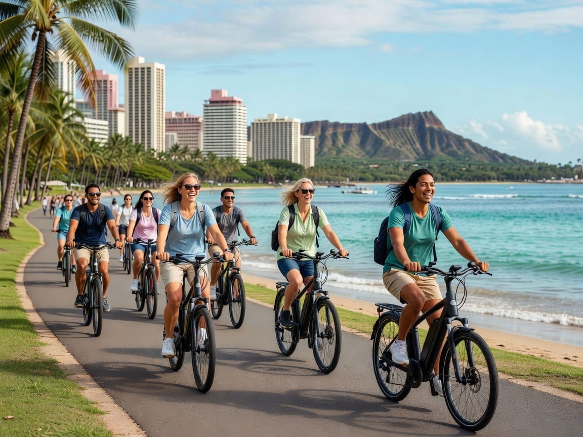 Waikiki: Guided E-Bike Tour with Local History & Ocean Views