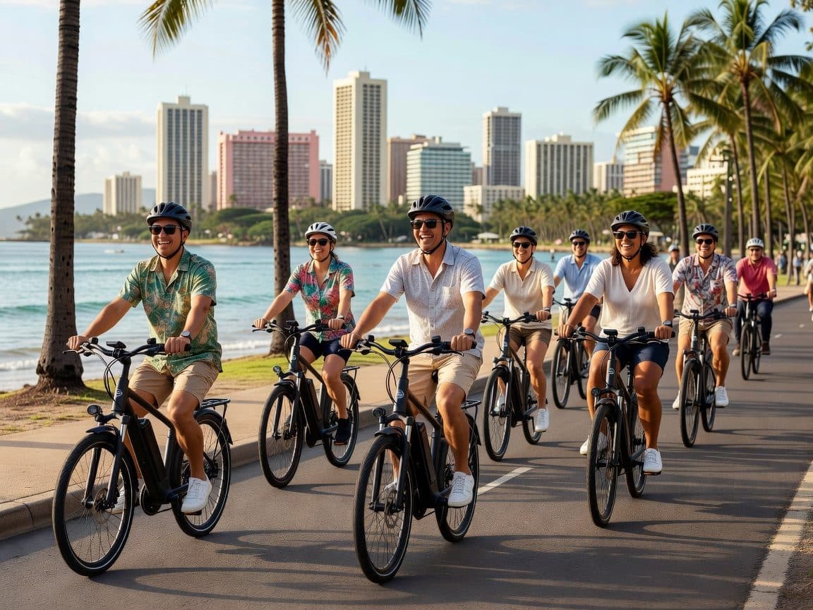 Uluniu Ave: Waikiki Hawaiian Style Electric Bikes