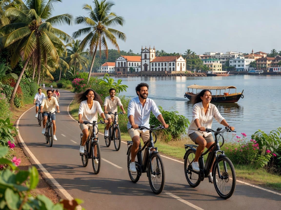 Goa: Divar Island E-Bike Tour with Backwater Cruise