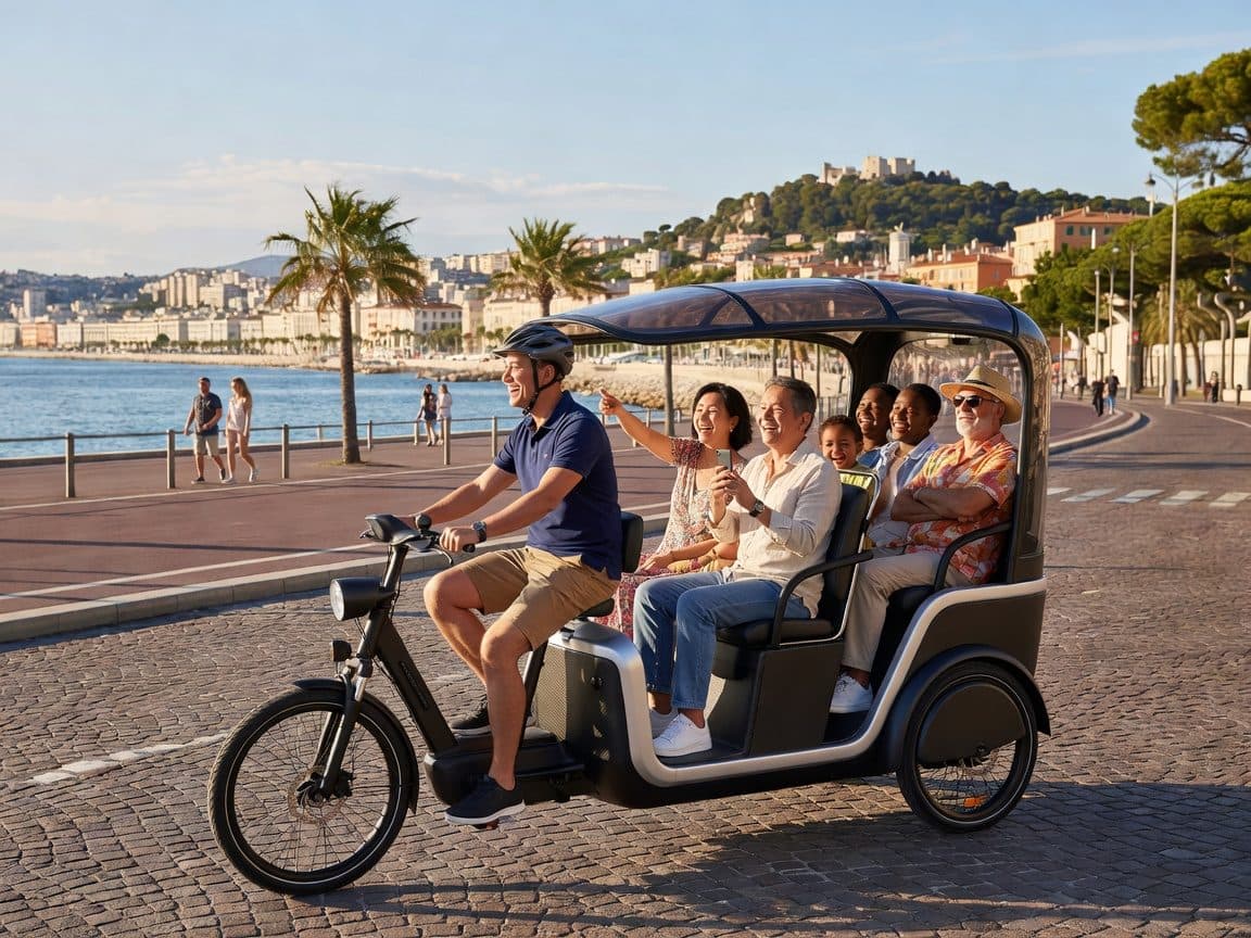 Nice: private guided Tour by electric taxi bike
