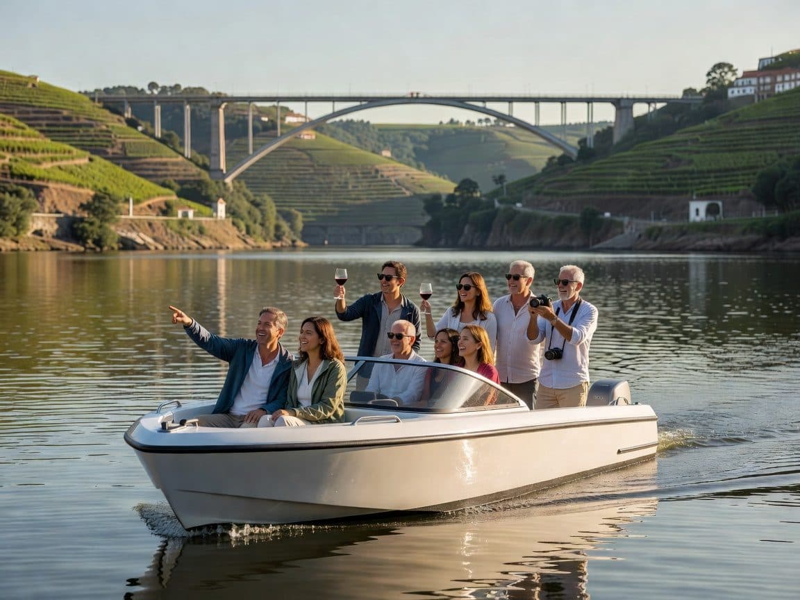 Pinhão: Private Electric Boat Tour 1h- Wine Tasting Included