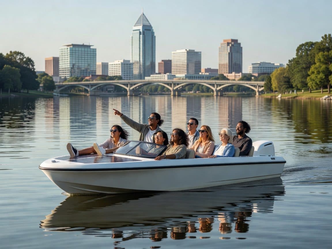 Chapel Hill : Lake Jordan Eco-Friendly Electric Boat Rental