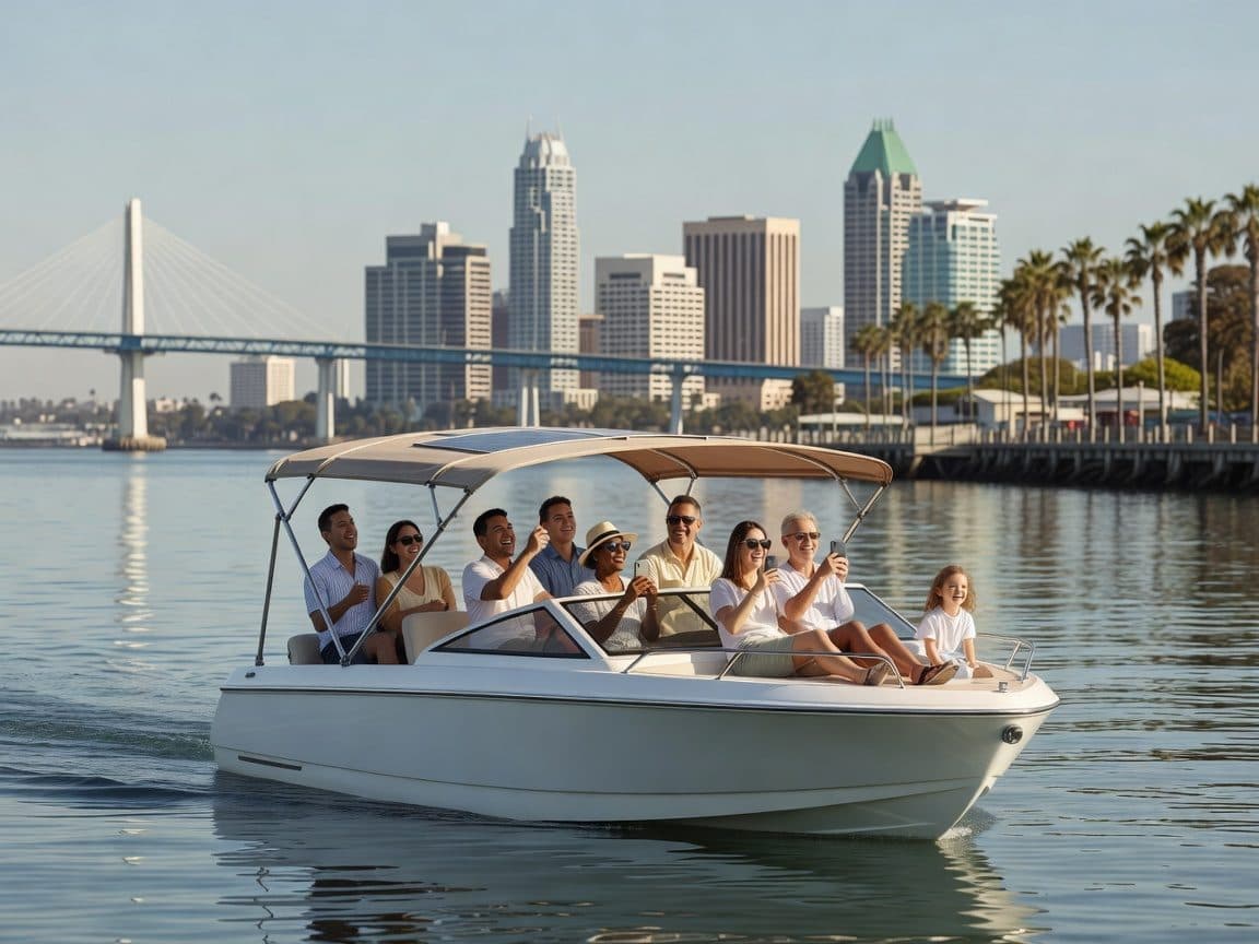 San Diego: Electric Boat Rental with Sunshade