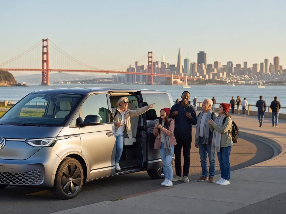 San Francisco City Tour in New EV Volkswagen Van
