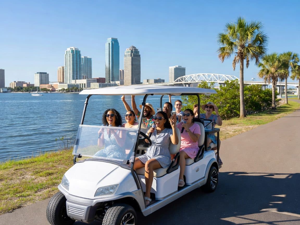 Karaoke Golf Cart Tour:Sing, Explore & Fall in Love w/Tampa!