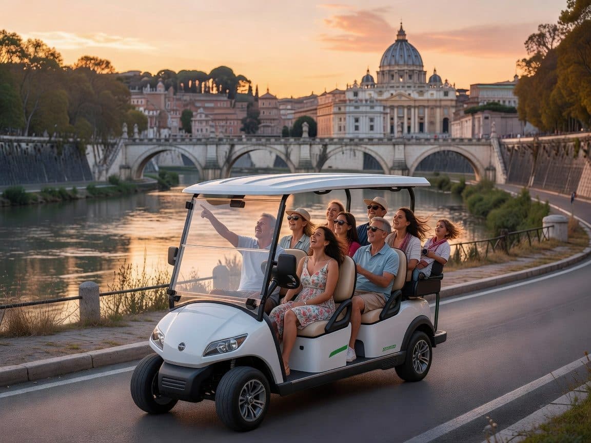 Rome: Sunset & Night Golf Cart Visit With Free Pickup